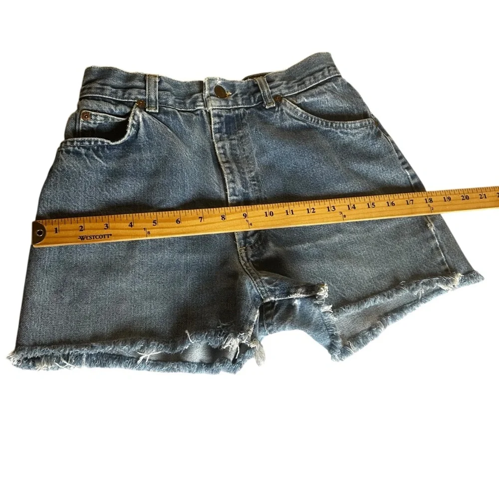 Lee vintage denim shorts junior sz 11 women 2/4 frayed 90s blue boho hippie USA - Picture 7 of 16